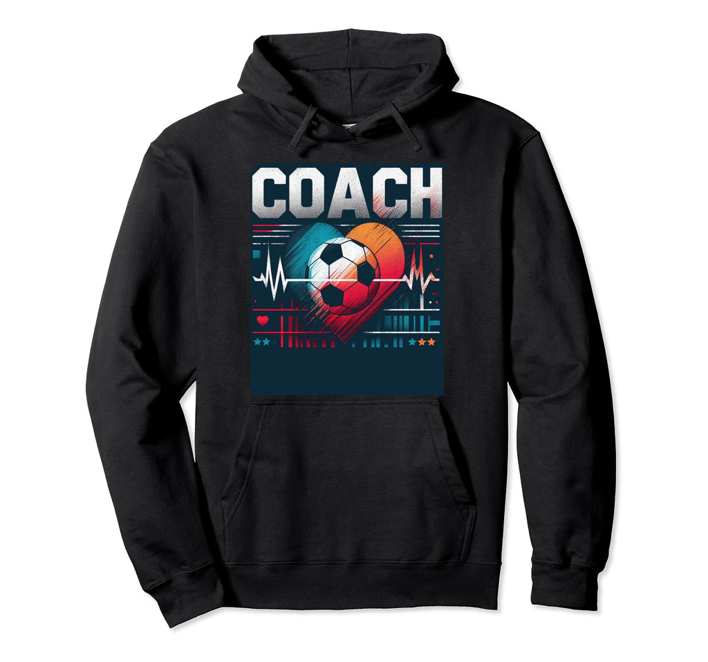 Soccer Coach Training Heart Beat Football Hoodie - Unique Graphic Unisex - T-Shirt, Sweatshirt, Hoodie