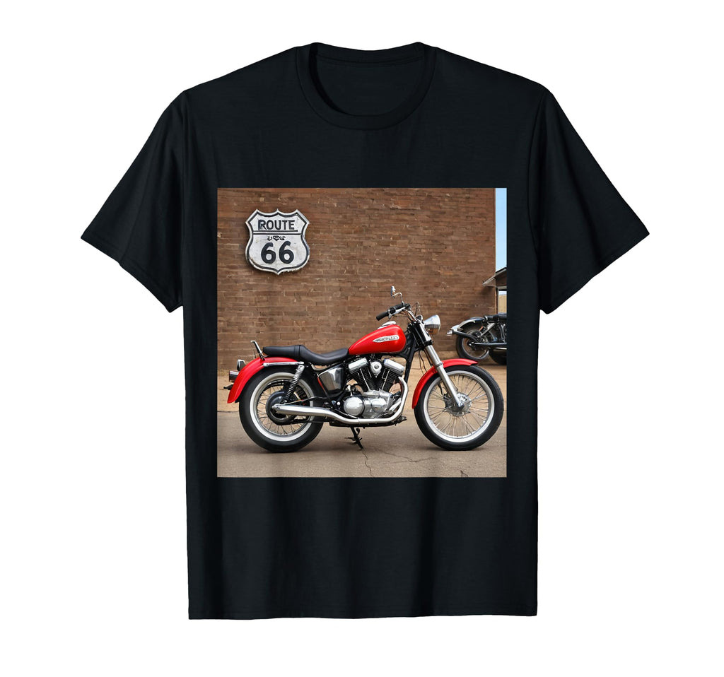Route 66 Chopper Motorcycle T-Shirt - Minimalist Print Unisex - T-Shirt, Sweatshirt, Hoodie