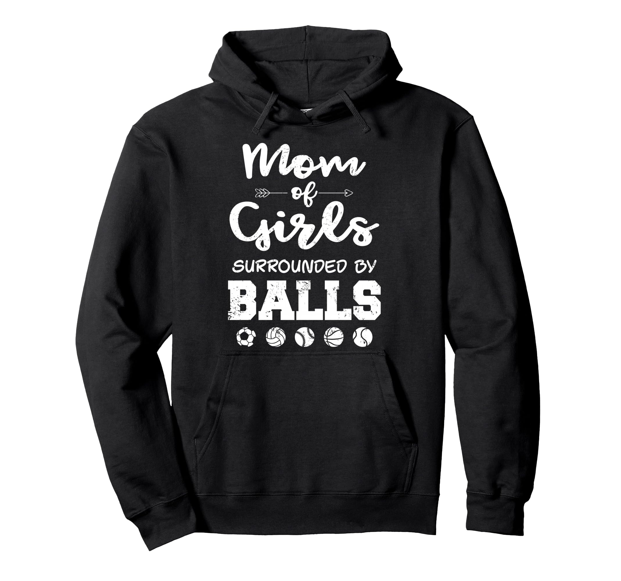 Mom Surrounded Balls Funny Ball Mom Hoodie - Streetwear Style for Adults - T-Shirt, Sweatshirt, Hoodie