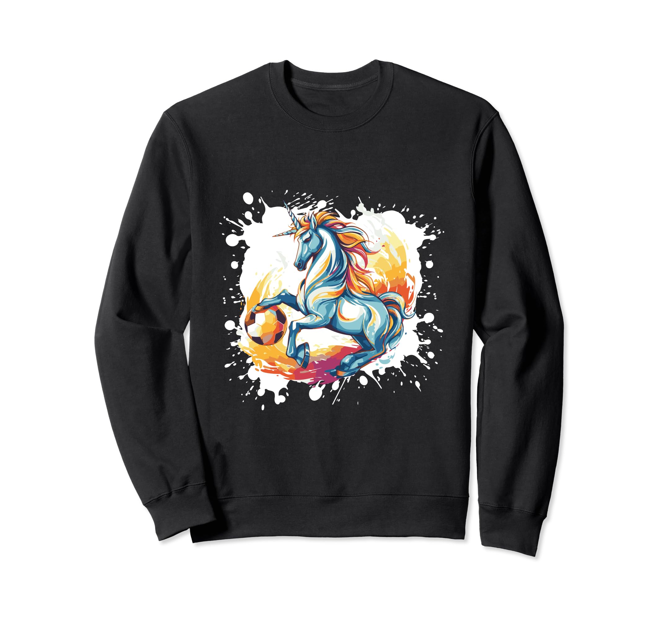 Unicorn Playing Soccer Funny Animal Sweatshirt - Unique Graphic for Adults - T-Shirt, Sweatshirt, Hoodie