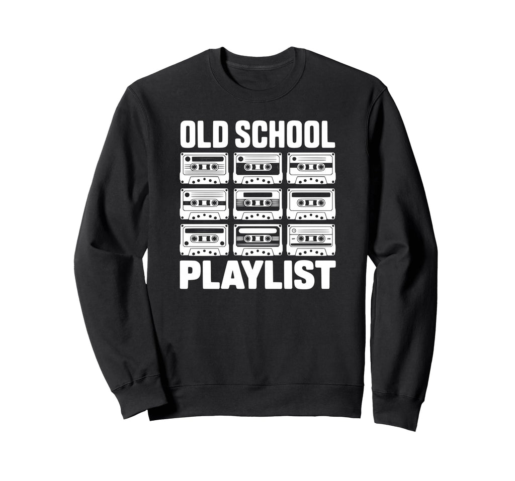 Old School Playlist 80S 90S Cassette Sweatshirt - Minimalist Print Unisex - T-Shirt, Sweatshirt, Hoodie