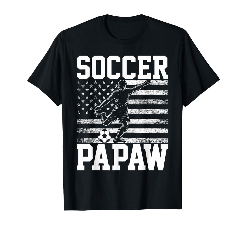 Soccer Papaw Usa American Flag T-Shirt - Graphic Print Unisex - T-Shirt, Sweatshirt, Hoodie