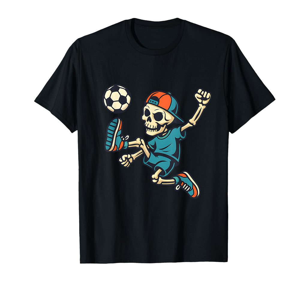 Soccer Skeleton Player Street T-Shirt - Casual Everyday Wear Men Women - T-Shirt, Sweatshirt, Hoodie