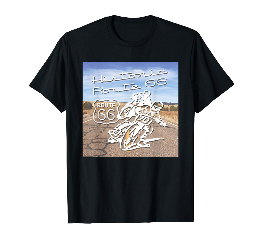 Route 66 Historic Motorcycles T-Shirt - Custom Art Print for Adults - T-Shirt, Sweatshirt, Hoodie