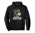 Soccer Sister Leopard Heart Colorful Hoodie - Minimalist Print Unisex - T-Shirt, Sweatshirt, Hoodie
