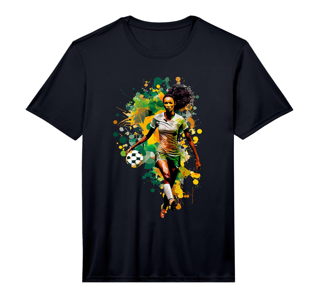 Soccer Player African American Black T-Shirt - Unique Graphic Men Women - T-Shirt, Sweatshirt, Hoodie