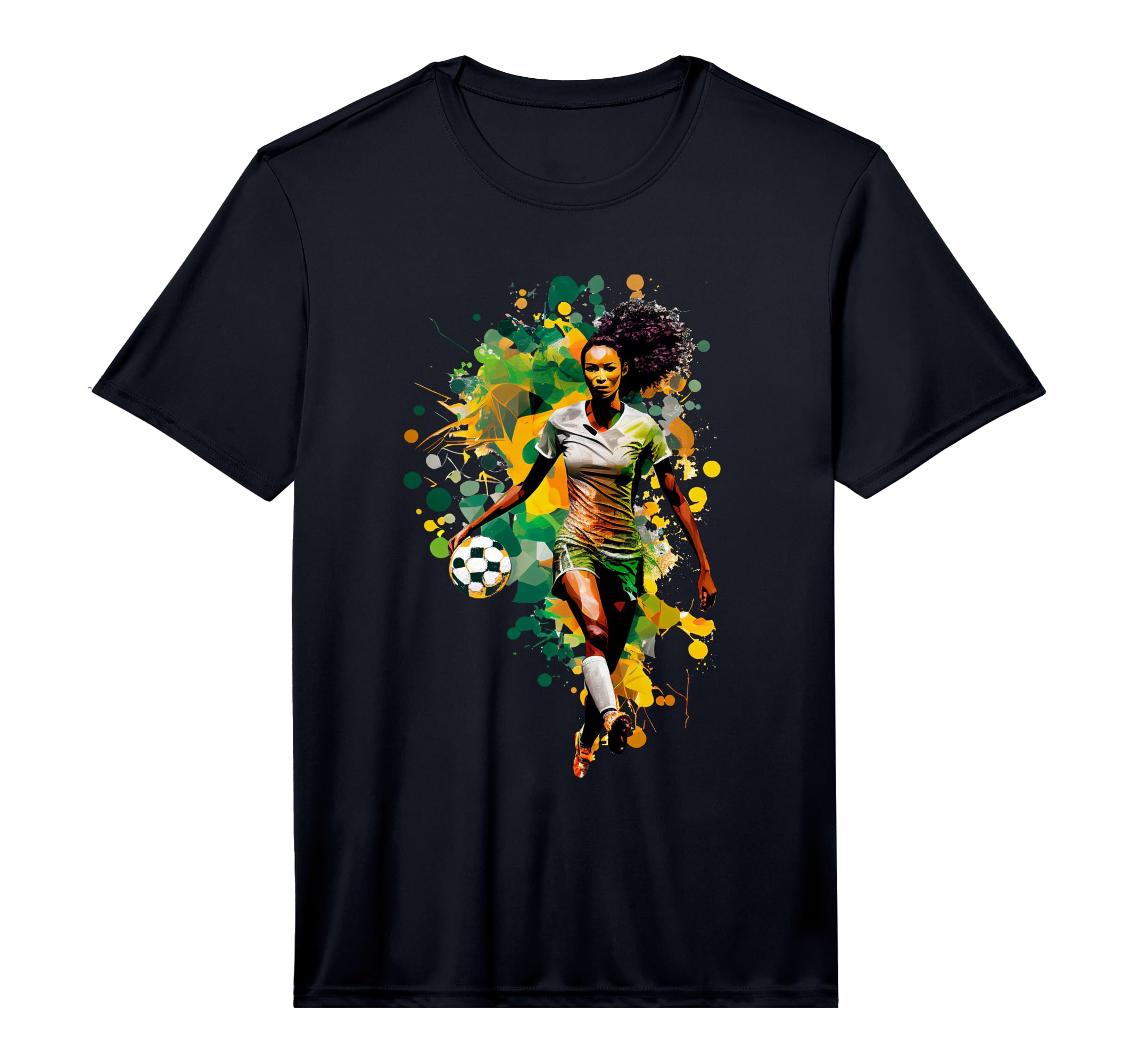 Soccer Player African American Black T-Shirt - Unique Graphic Men Women - T-Shirt, Sweatshirt, Hoodie