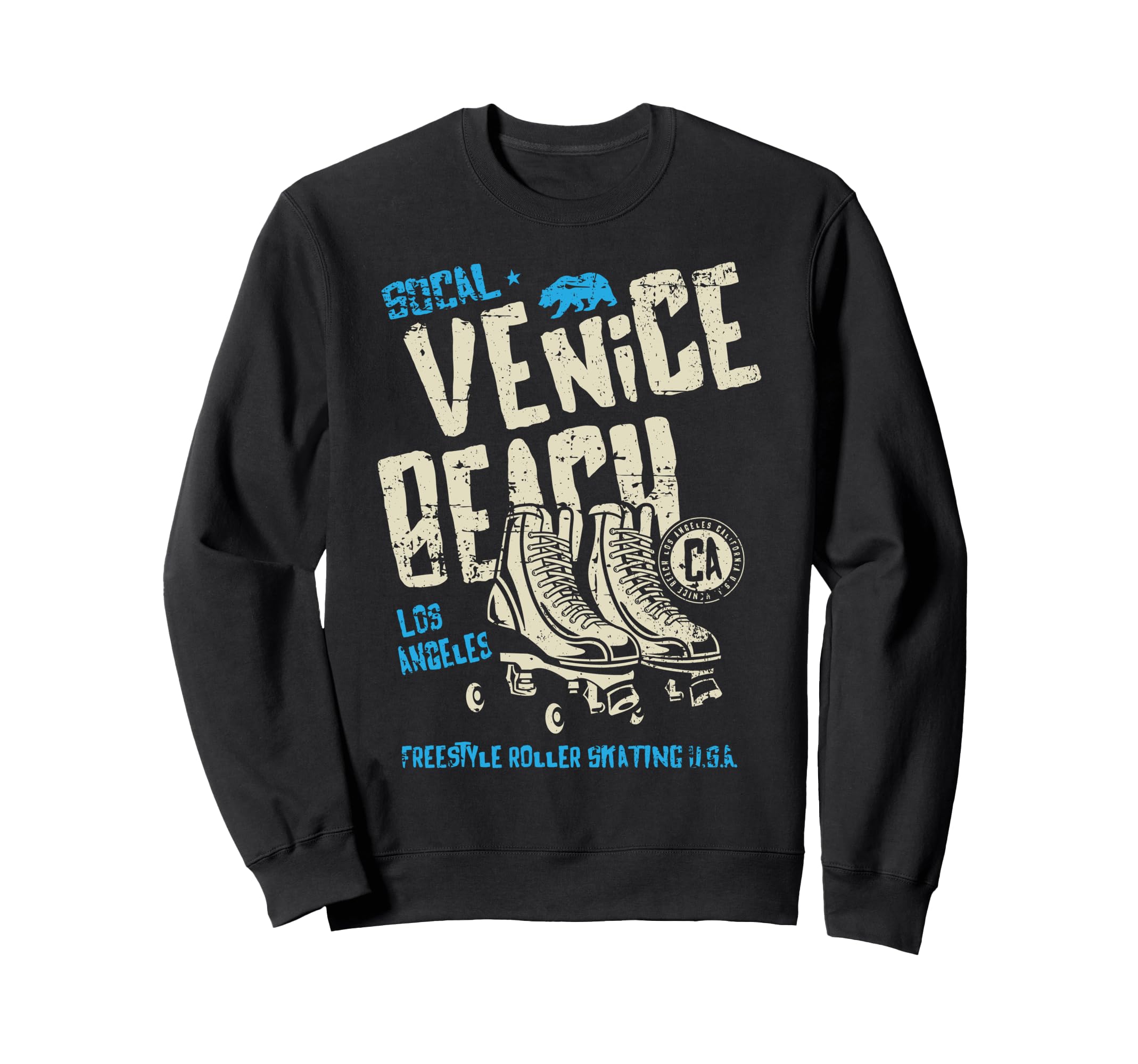 Venice Beach California Roller Sweatshirt - Custom Art Print for Adults - T-Shirt, Sweatshirt, Hoodie
