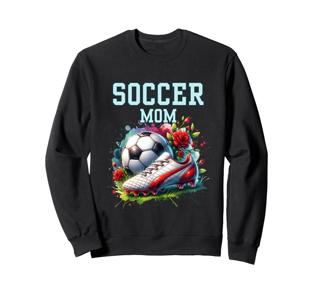 Soccer Mom Floral Soccer Ball Sweatshirt - Novelty Apparel for Adults - T-Shirt, Sweatshirt, Hoodie