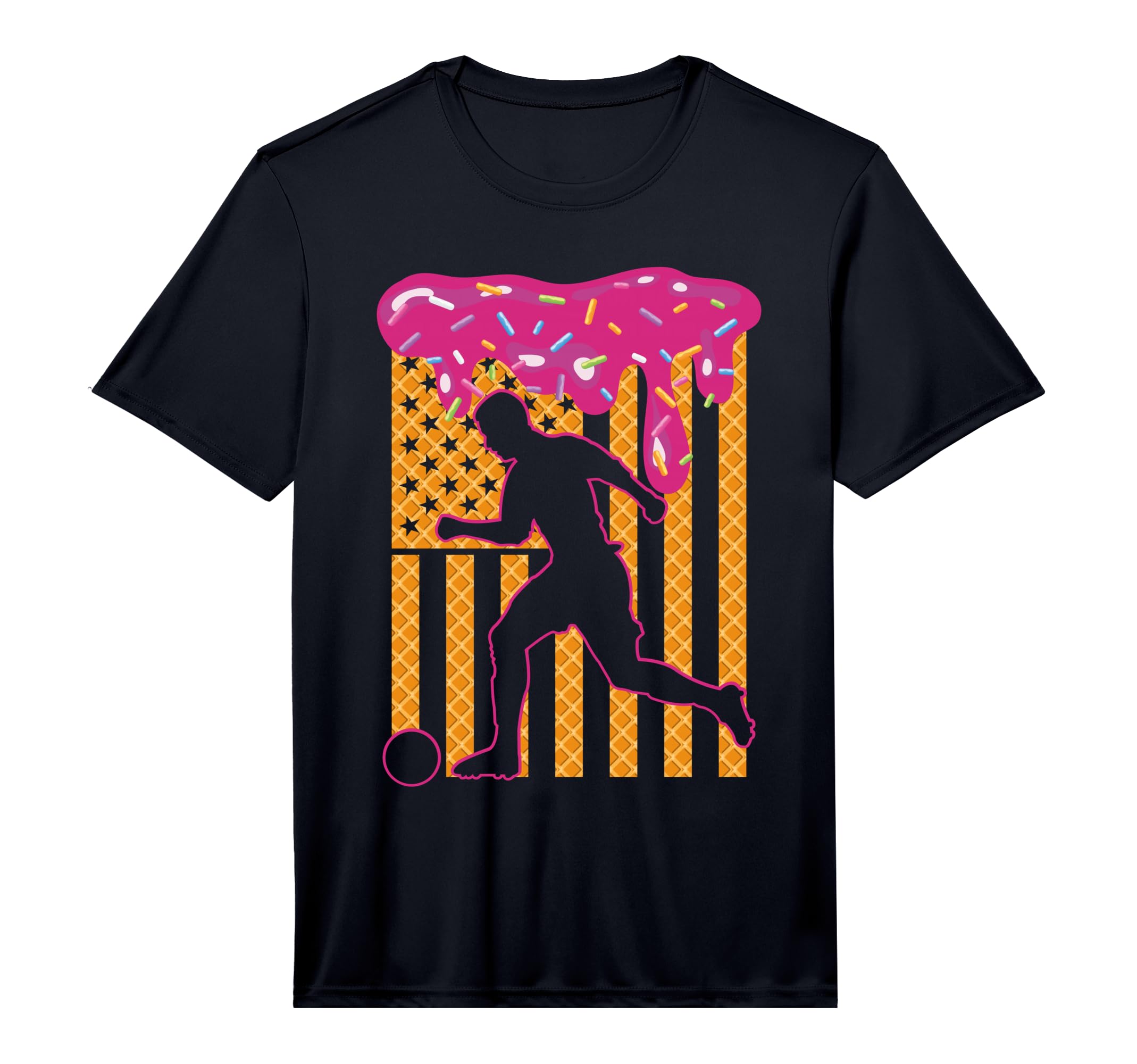 Mens American Flag Soccer Drip Ice Cream T-Shirt - Novelty Apparel Unisex - T-Shirt, Sweatshirt, Hoodie