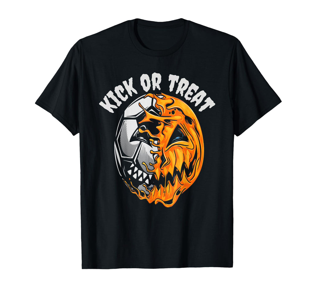Halloween Soccer Skeleton Treat Or Kick T-Shirt - Graphic Print Unisex - T-Shirt, Sweatshirt, Hoodie