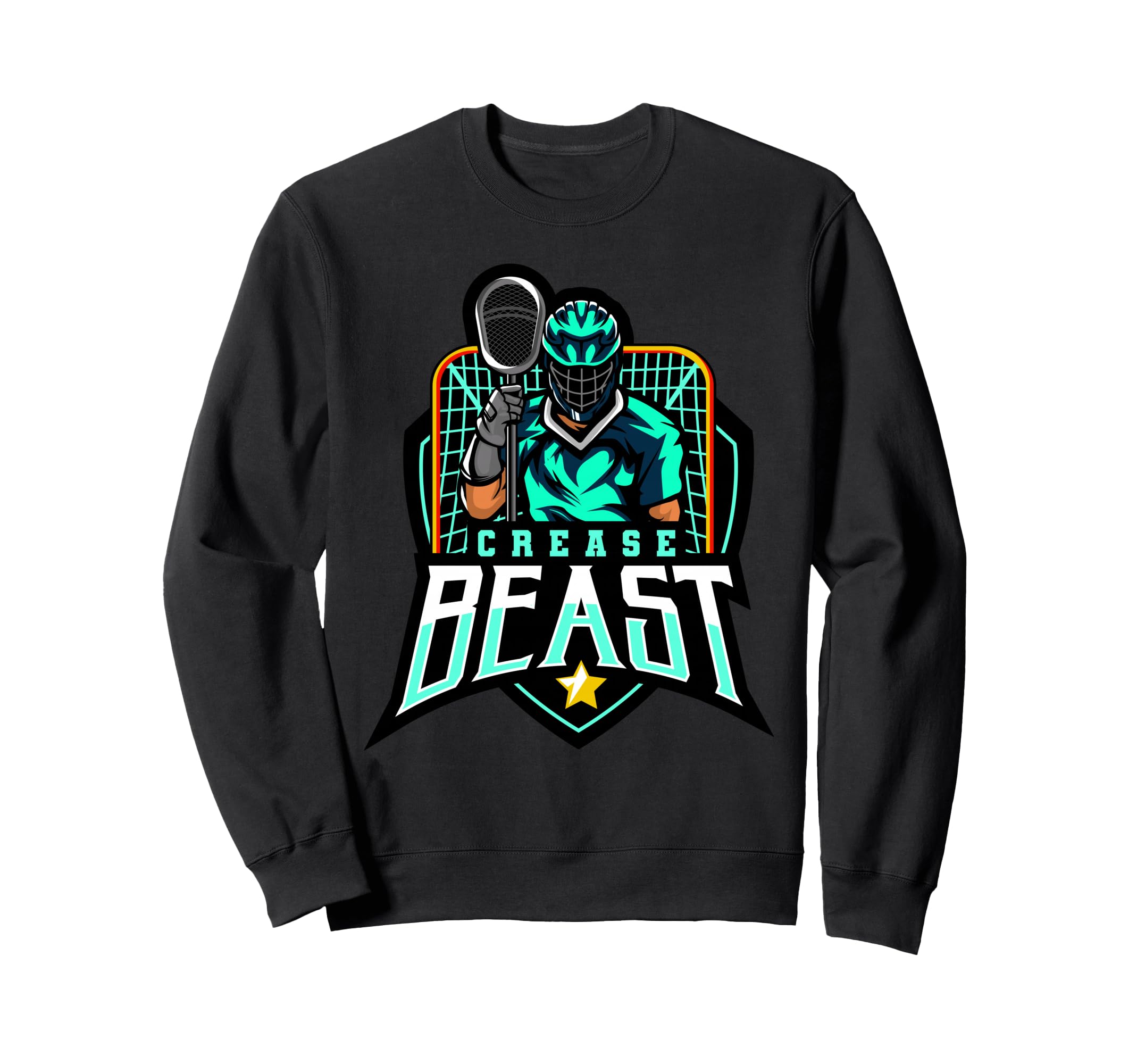 Crease Beast Lacrosse Goalkeeper Sweatshirt - Graphic Print for Adults - T-Shirt, Sweatshirt, Hoodie