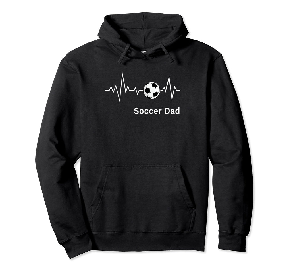 Soccer Papa Soccer Dad Heartbeat Hoodie - Custom Art Print Unisex - T-Shirt, Sweatshirt, Hoodie