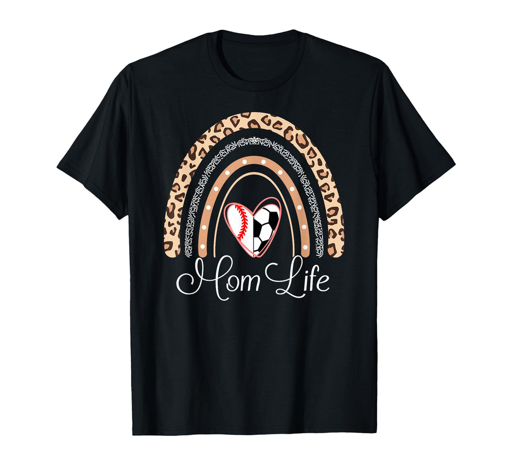 Mom Life Boho Rainbow Funny Soccer T-Shirt - Trendy Graphic for Adults - T-Shirt, Sweatshirt, Hoodie