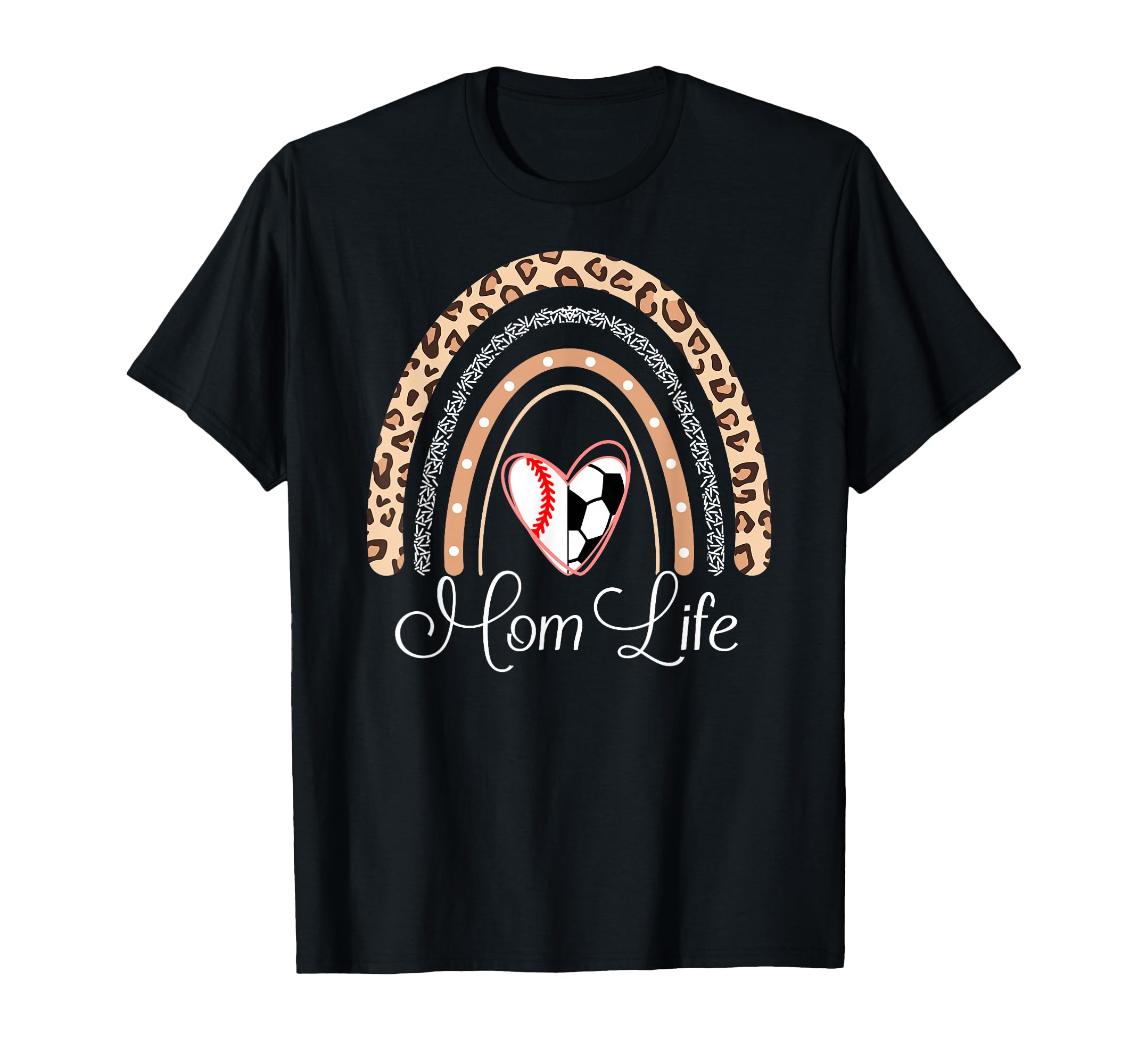 Mom Life Boho Rainbow Funny Soccer T-Shirt - Trendy Graphic for Adults - T-Shirt, Sweatshirt, Hoodie