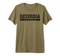 Georgia Soccer Black Text Tri Blend T-Shirt - Minimalist Print for Adults - T-Shirt, Sweatshirt, Hoodie