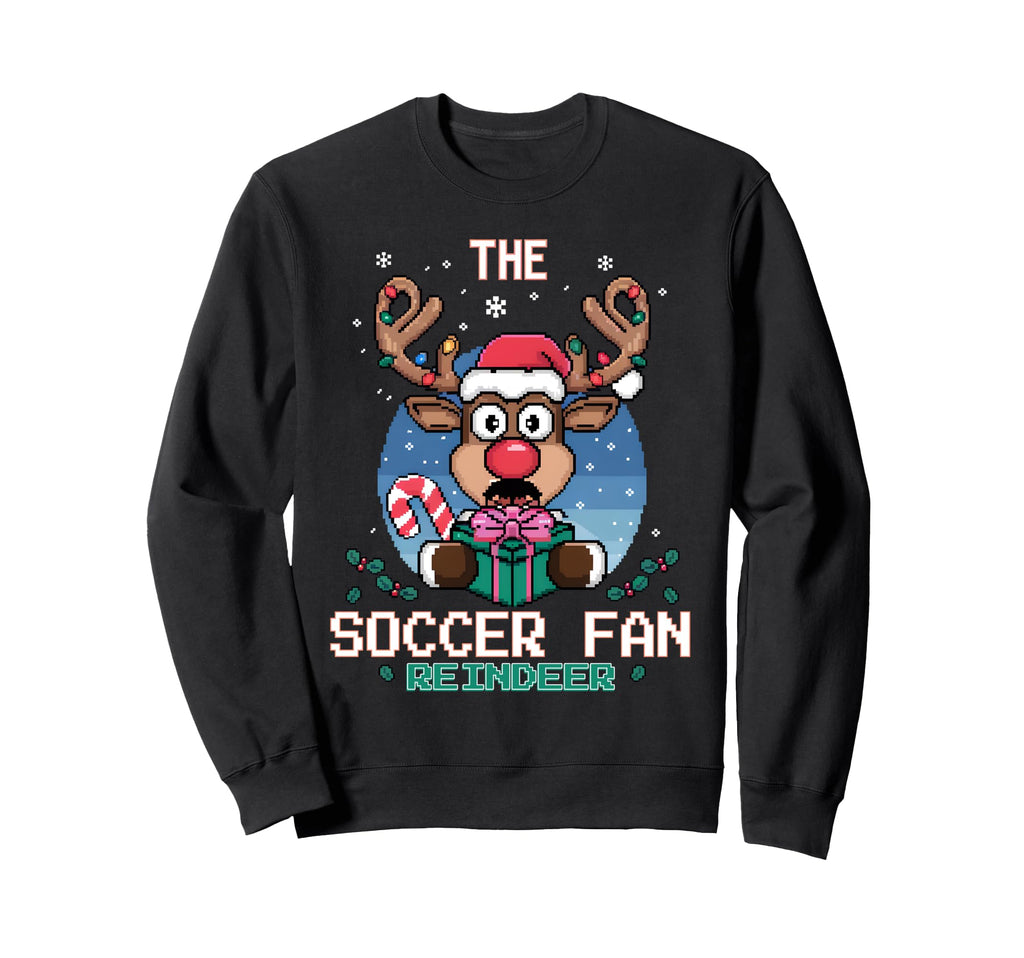 Soccer Fan Reindeer Matching Sweatshirt - Aesthetic Graphic for Adults - T-Shirt, Sweatshirt, Hoodie