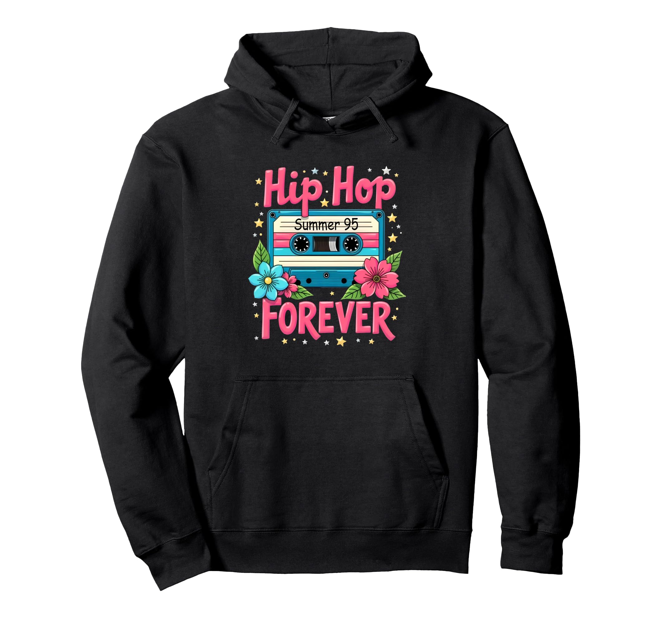 Hip Hop Forever 95 Summer Cassette Mixtape Hoodie - Novelty Apparel Unisex - T-Shirt, Sweatshirt, Hoodie