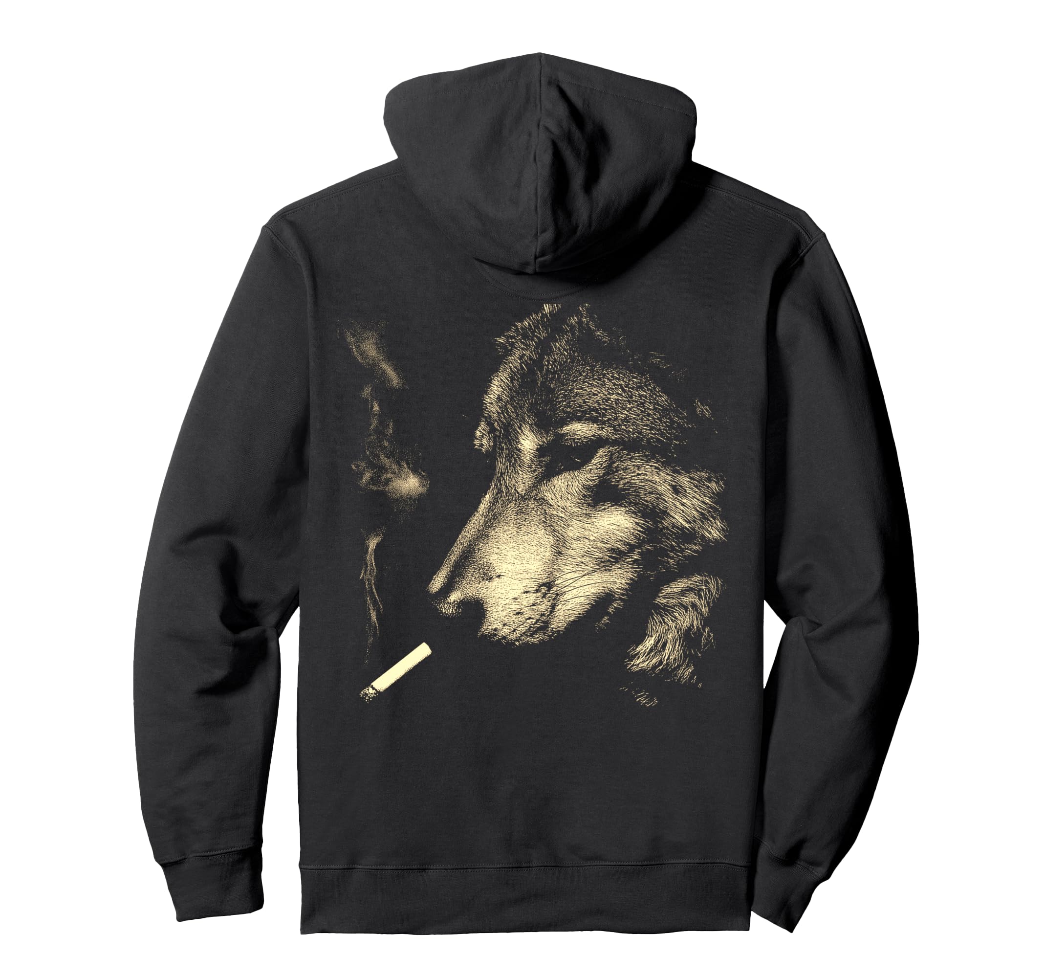 Wolf Smoking Cigarette Grunge Meme 90S Hoodie - Unique Graphic for Adults - T-Shirt, Sweatshirt, Hoodie