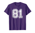 81 White Sports Team Varsity Number T-Shirt - Custom Art Print Men Women - T-Shirt, Sweatshirt, Hoodie