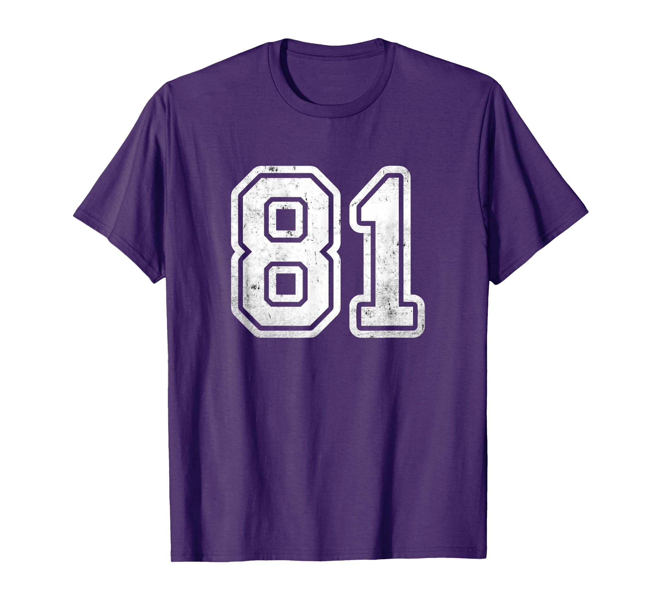 81 White Sports Team Varsity Number T-Shirt - Custom Art Print Men Women - T-Shirt, Sweatshirt, Hoodie