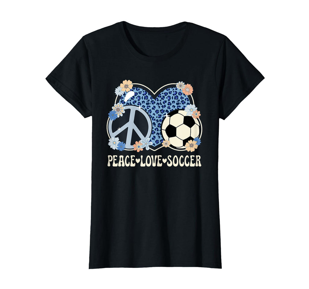 Peace Love Soccer Lover Leopard Soccer T-Shirt - Streetwear Style Unisex - T-Shirt, Sweatshirt, Hoodie