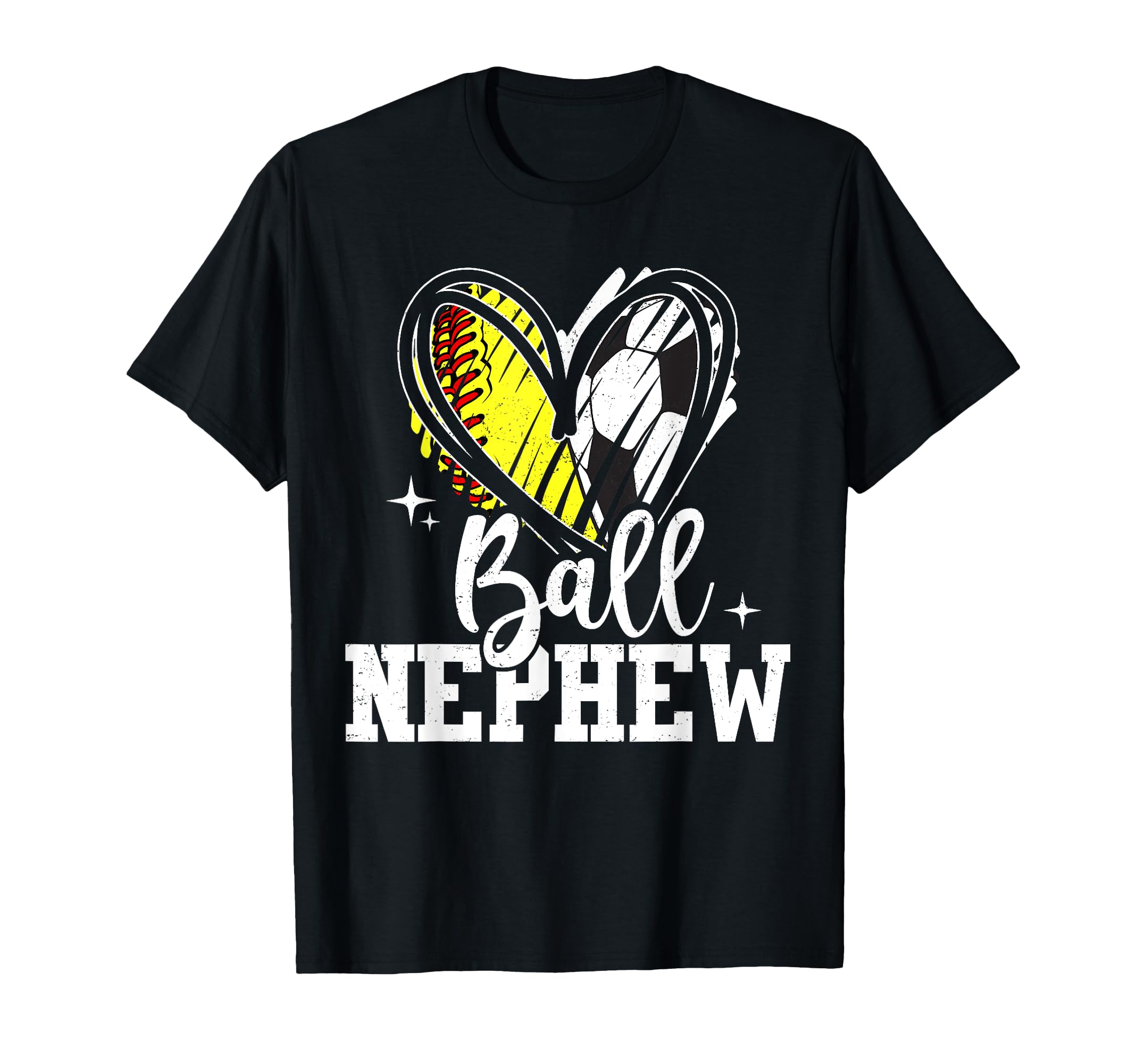 Ball Nephew Heart Softball T-Shirt - Casual Everyday Wear for Adults - T-Shirt, Sweatshirt, Hoodie