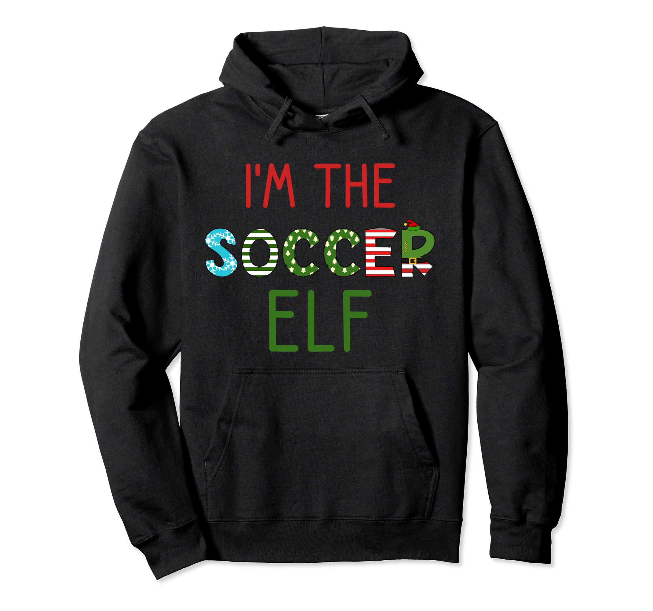 Soccer Elf Funny Matching Family Soccer Hoodie - Unique Graphic for Adults - T-Shirt, Sweatshirt, Hoodie