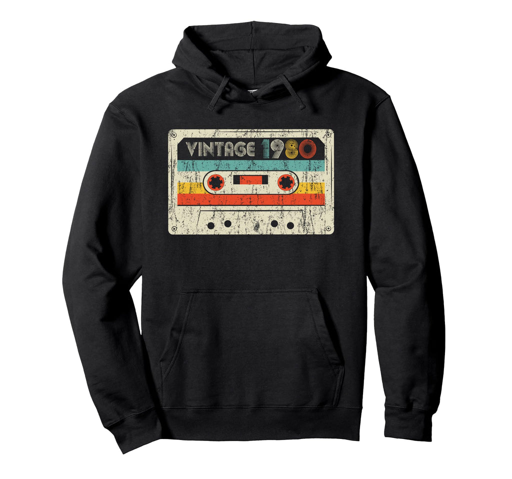1980 Birthday 1980 Cassette Tape Hoodie - Unique Graphic Men Women - T-Shirt, Sweatshirt, Hoodie