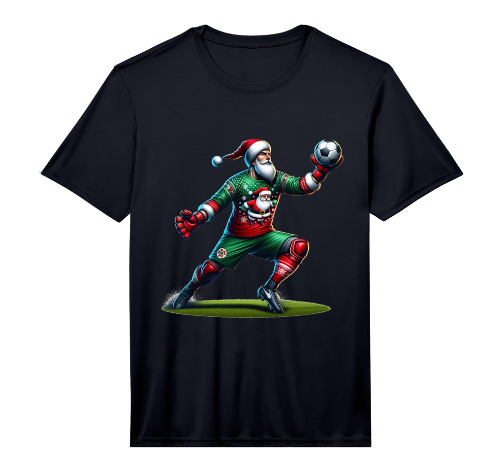 Santa Claus Soccer Goalie T-Shirt - Fun Novelty Design Men Women - T-Shirt, Sweatshirt, Hoodie