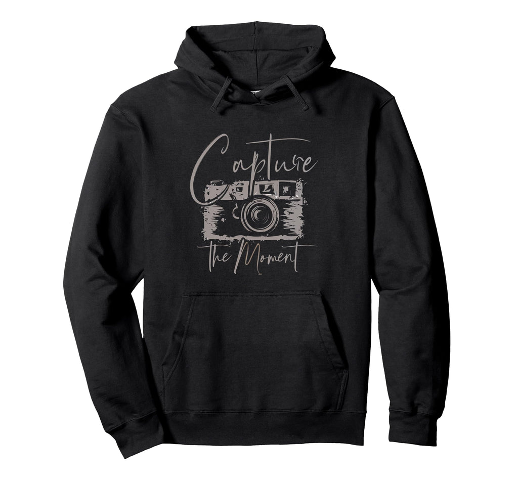 Capture Moment Photography Camera Lens Hoodie - Novelty Apparel for Adults - T-Shirt, Sweatshirt, Hoodie