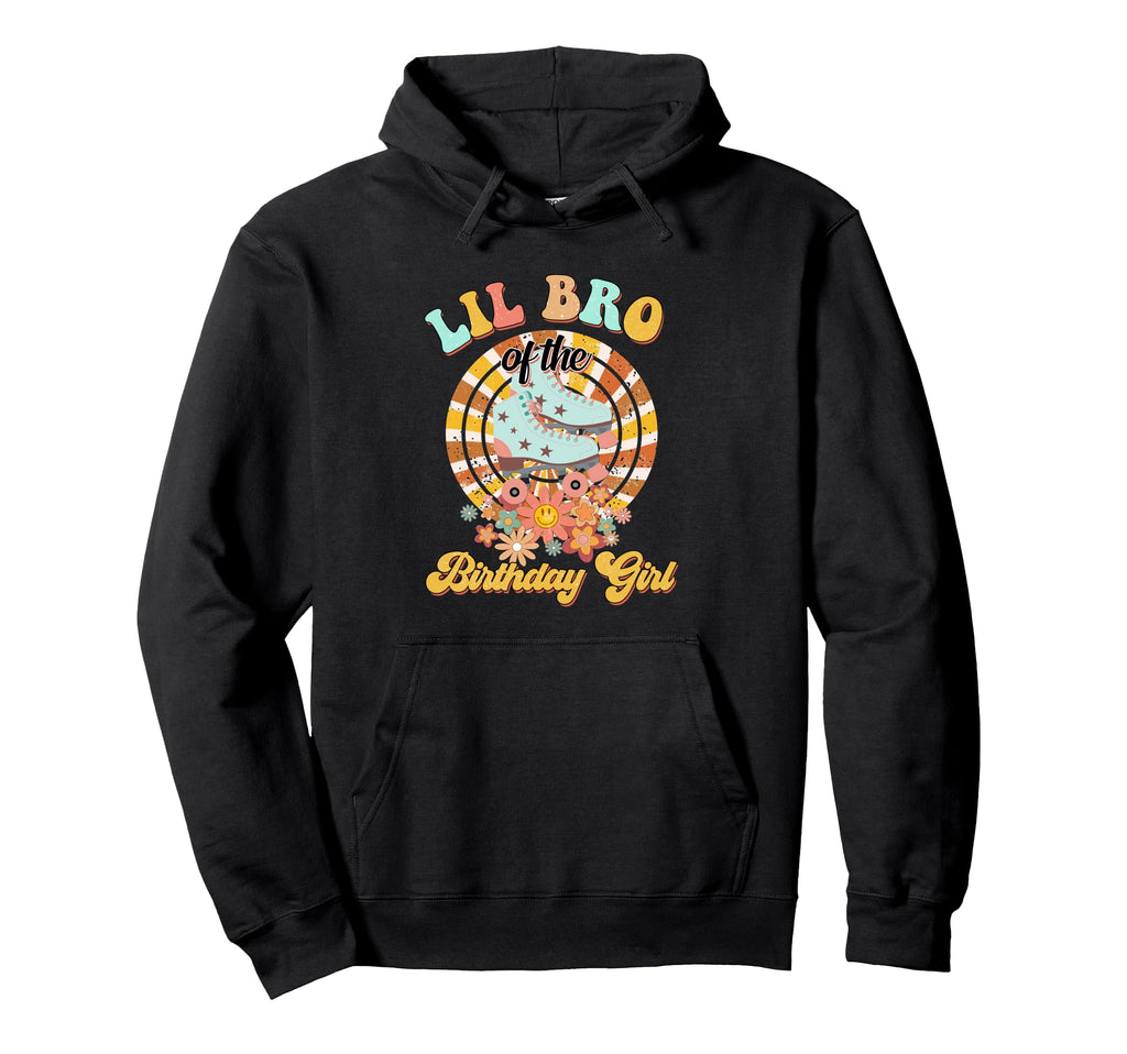 Lil Bro Birthday Rolling Skate Groovy Hoodie - Minimalist Print Men Women - T-Shirt, Sweatshirt, Hoodie
