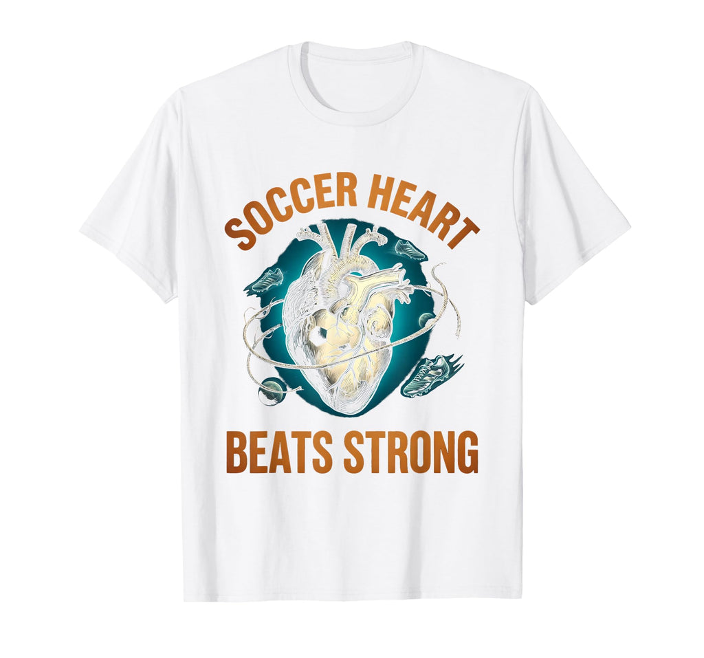 Soccer Heart Beats Strong Soccer T-Shirt - Minimalist Print for Adults - T-Shirt, Sweatshirt, Hoodie