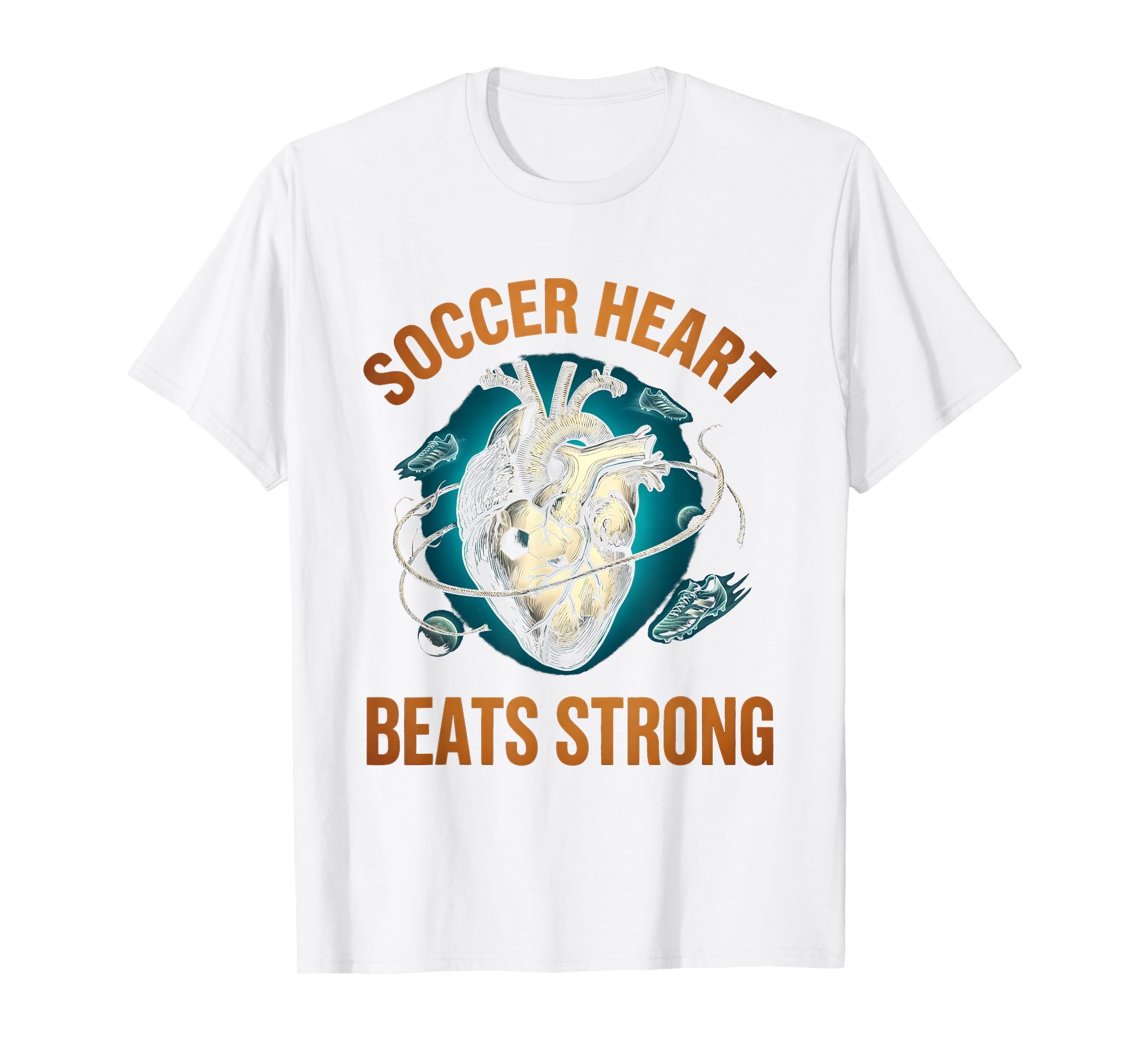 Soccer Heart Beats Strong Soccer T-Shirt - Minimalist Print for Adults - T-Shirt, Sweatshirt, Hoodie