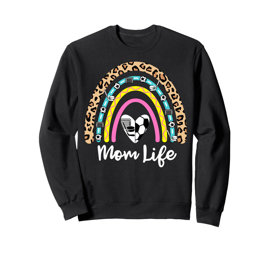 Soccer Hockey Mom Boho Rainbow Funny Sweatshirt - Trendy Graphic Men Women - T-Shirt, Sweatshirt, Hoodie