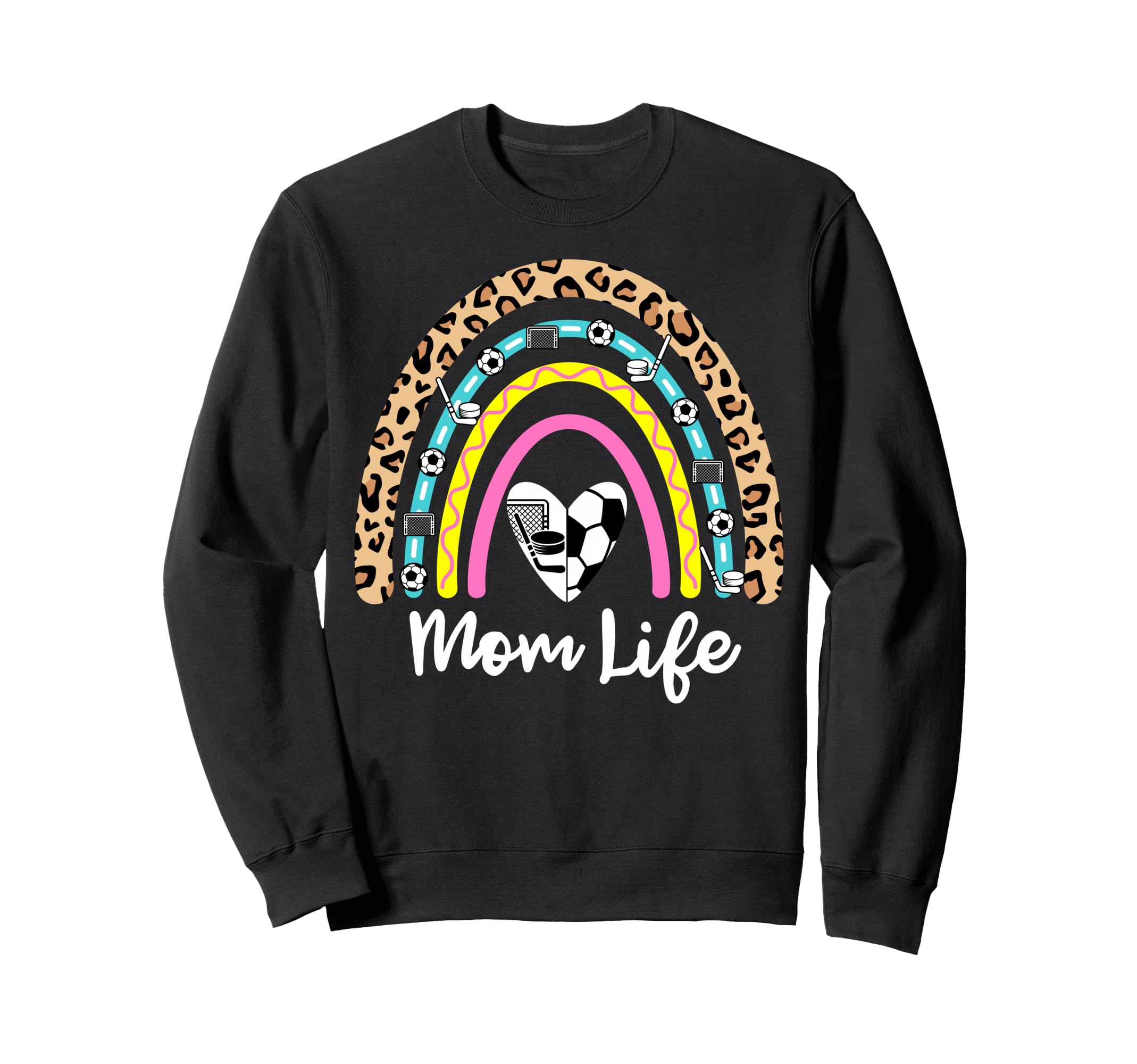 Soccer Hockey Mom Boho Rainbow Funny Sweatshirt - Trendy Graphic Men Women - T-Shirt, Sweatshirt, Hoodie