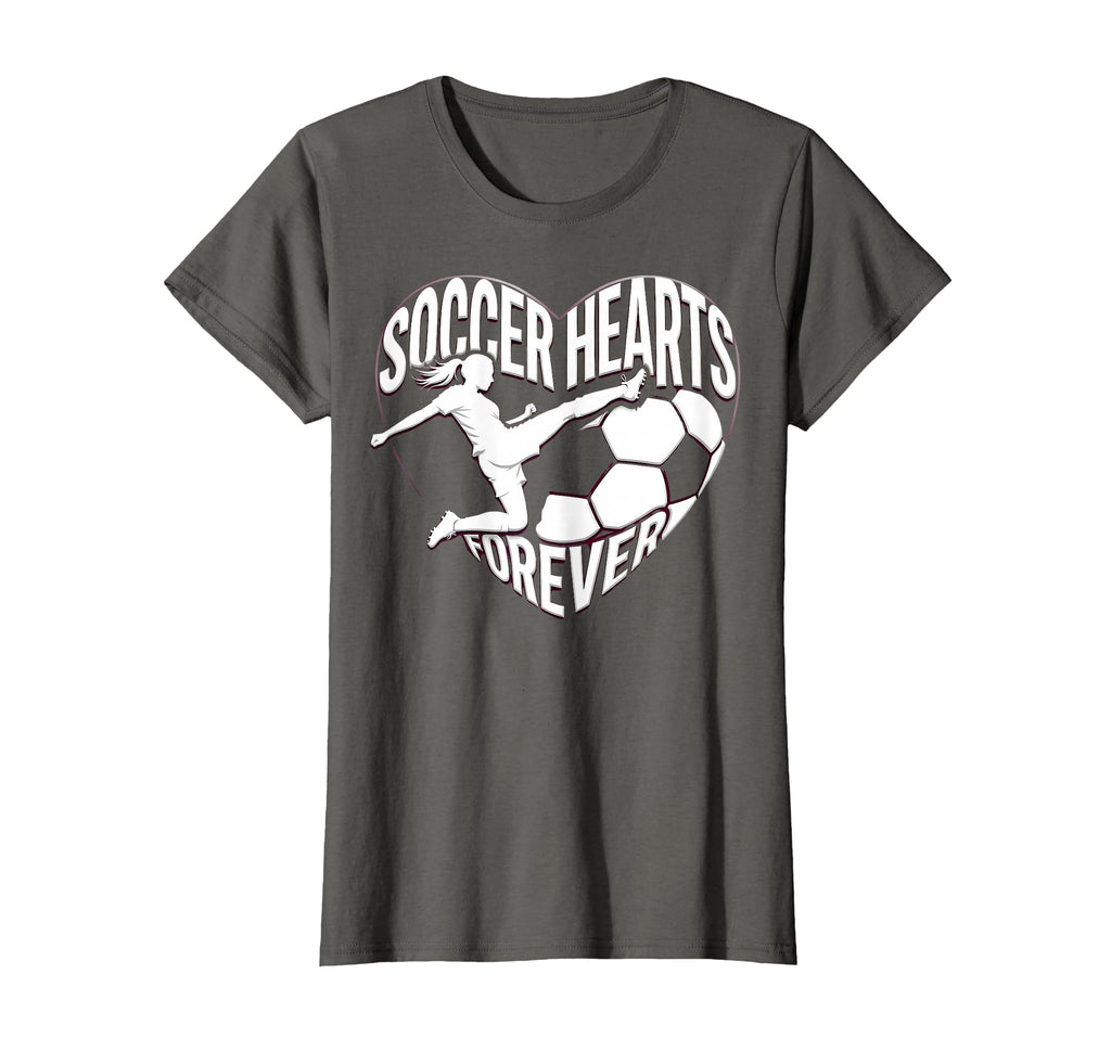 Soccer Hearts Forever Womens T-Shirt - Aesthetic Graphic for Adults - T-Shirt, Sweatshirt, Hoodie