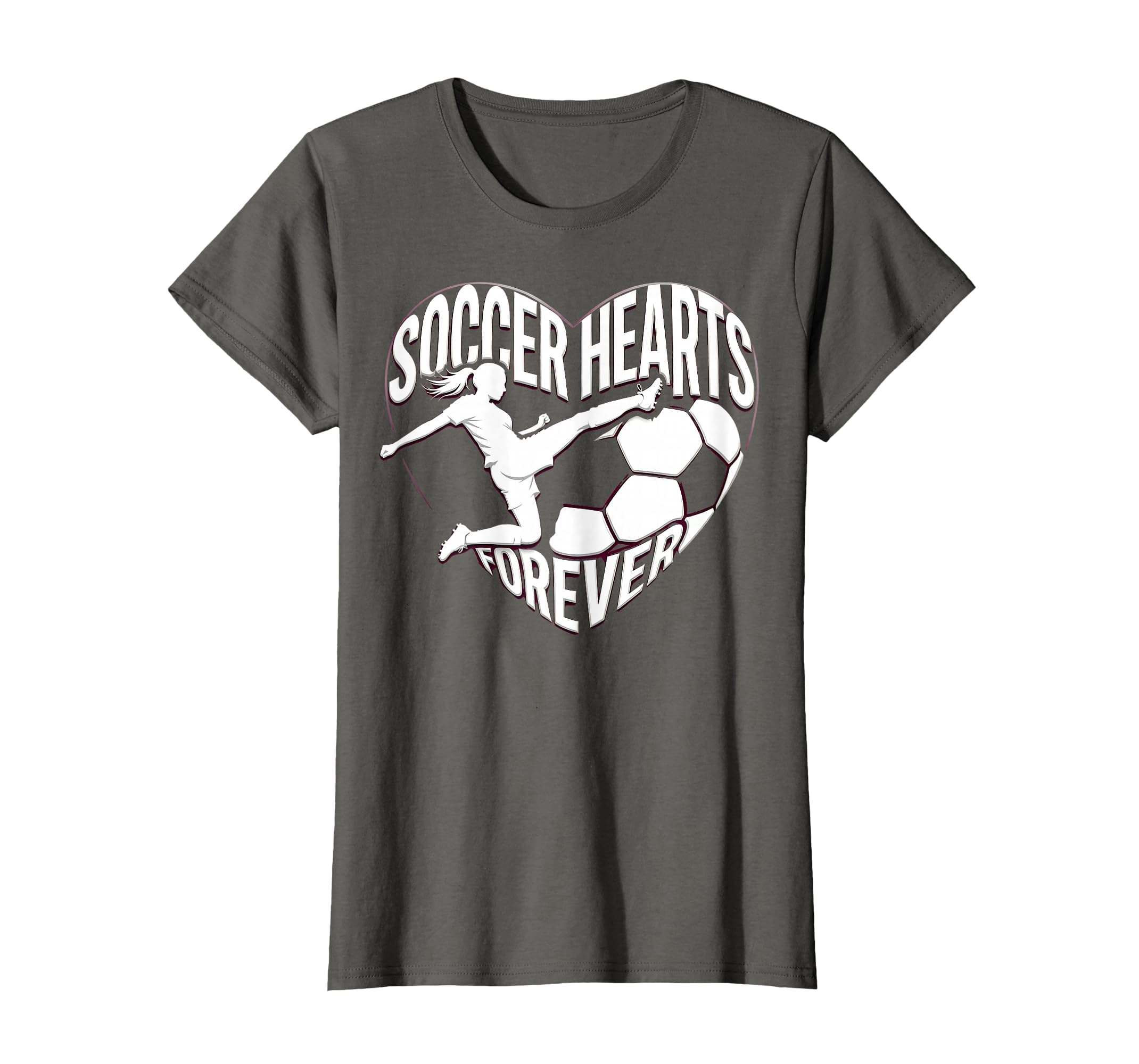 Soccer Hearts Forever Womens T-Shirt - Aesthetic Graphic for Adults - T-Shirt, Sweatshirt, Hoodie