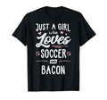 Just Who Loves Soccer And Bacon T-Shirt - Aesthetic Graphic Unisex - T-Shirt, Sweatshirt, Hoodie
