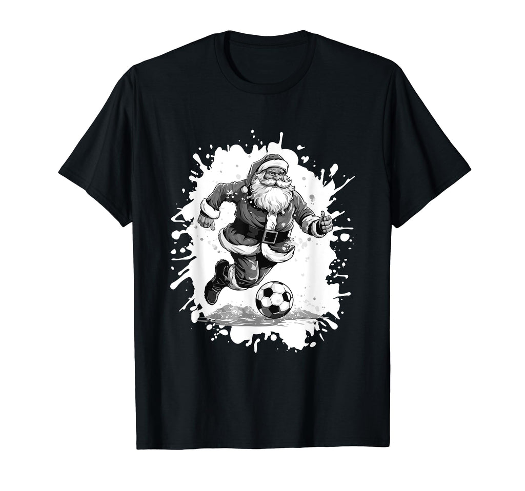 Santa Playing Soccer Sports Team T-Shirt - Novelty Apparel Unisex - T-Shirt, Sweatshirt, Hoodie