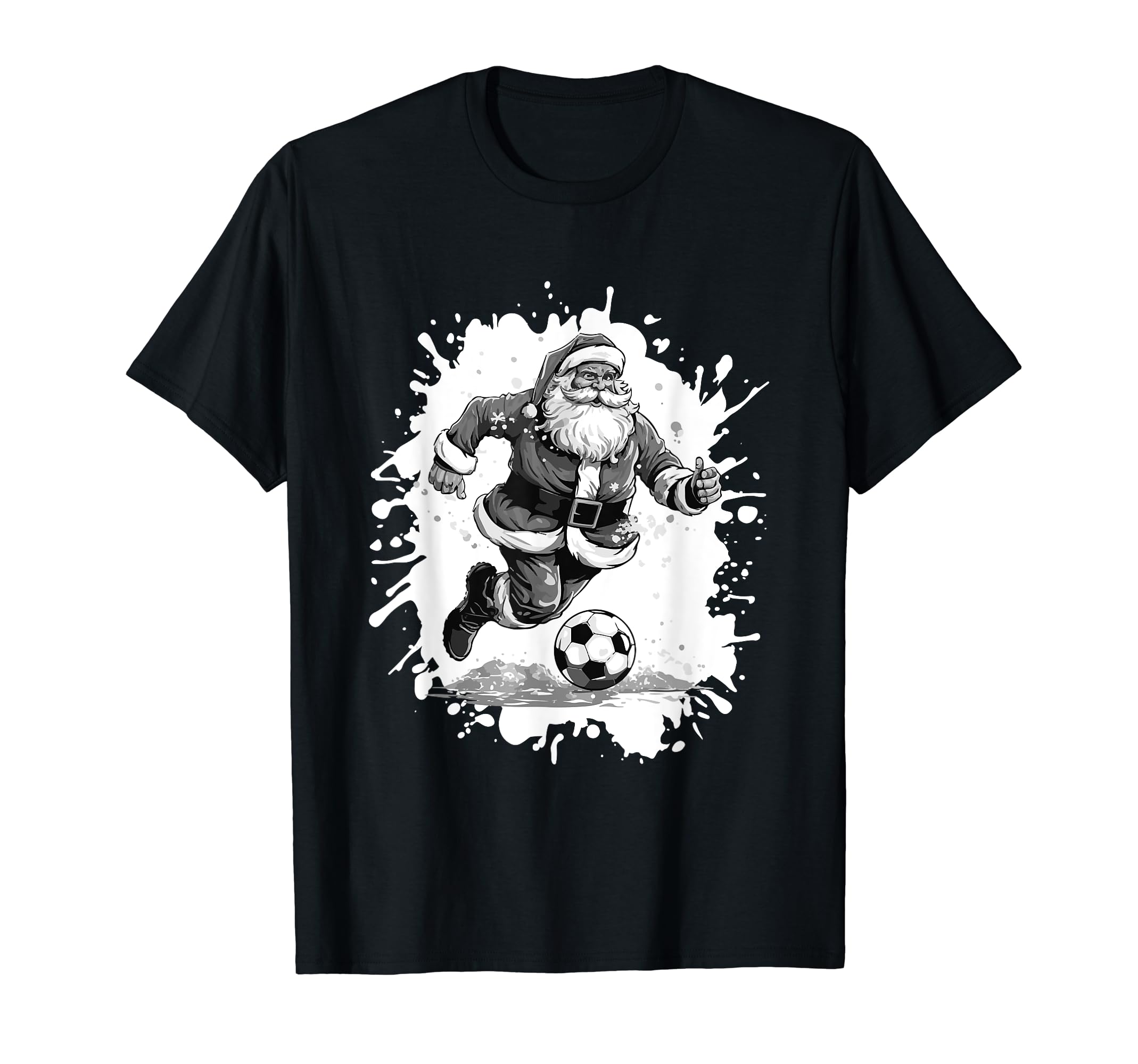 Santa Playing Soccer Sports Team T-Shirt - Novelty Apparel Unisex - T-Shirt, Sweatshirt, Hoodie