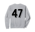 Number 47 Backside 80S 90S Team Sweatshirt - Custom Art Print Men Women - T-Shirt, Sweatshirt, Hoodie