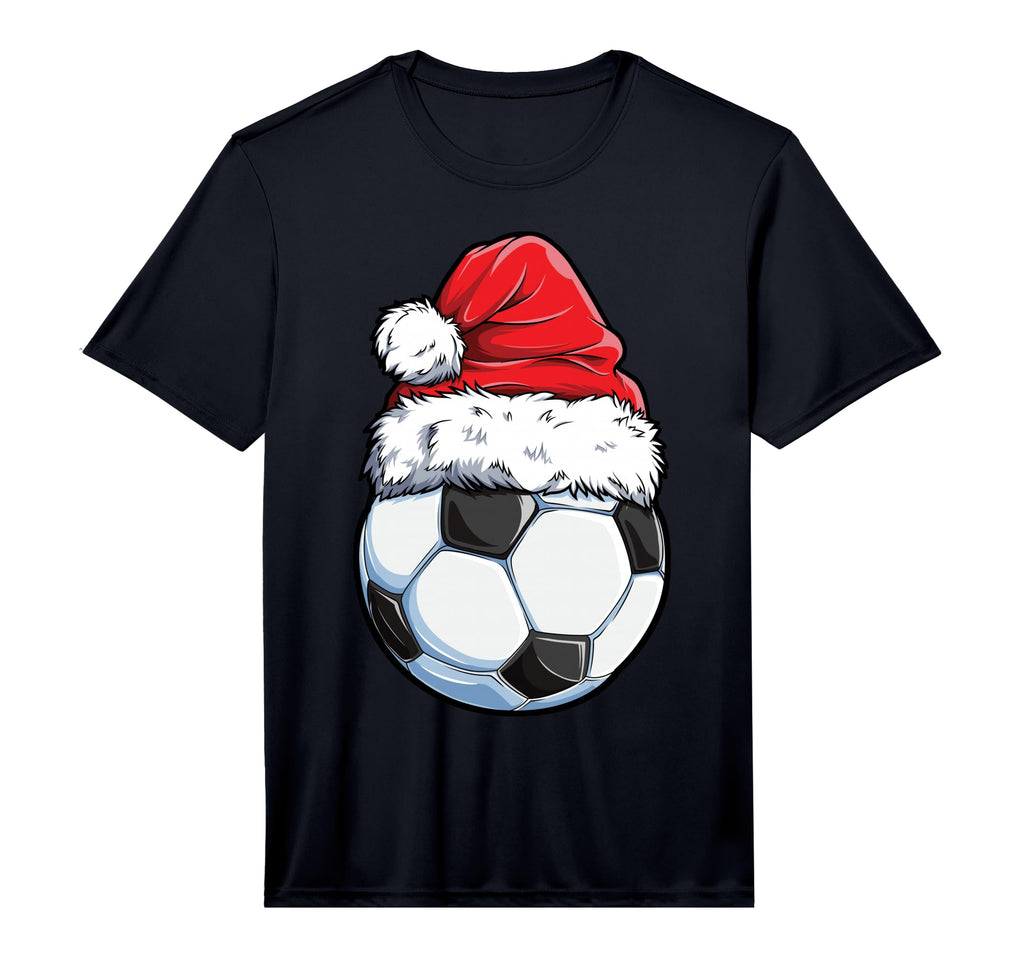 Soccer Ball Santa Hat Funny Sports T-Shirt - Novelty Apparel Unisex - T-Shirt, Sweatshirt, Hoodie