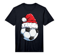 Soccer Ball Santa Hat Funny Sports T-Shirt - Novelty Apparel Unisex - T-Shirt, Sweatshirt, Hoodie