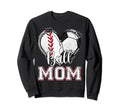 Ball Mom Baseball Soccer Heart Sweatshirt - Fun Novelty Design Men Women - T-Shirt, Sweatshirt, Hoodie