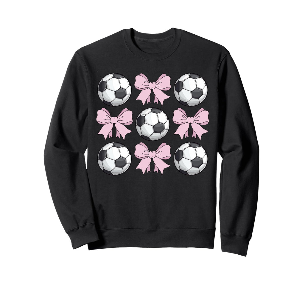 Soccer Coquette Bow Soccer Sweatshirt - Fun Novelty Design for Adults - T-Shirt, Sweatshirt, Hoodie