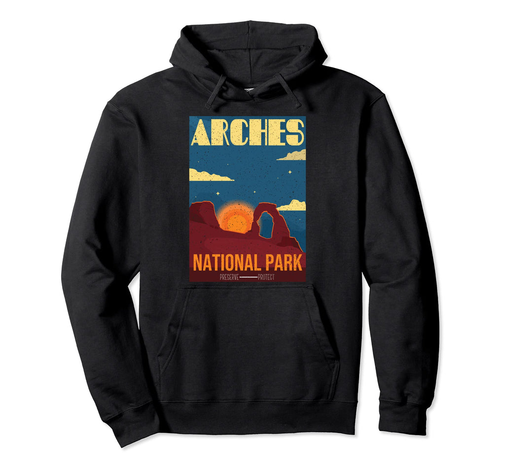 Arches National Park Sunset Nature Hoodie - Unique Graphic Men Women - T-Shirt, Sweatshirt, Hoodie