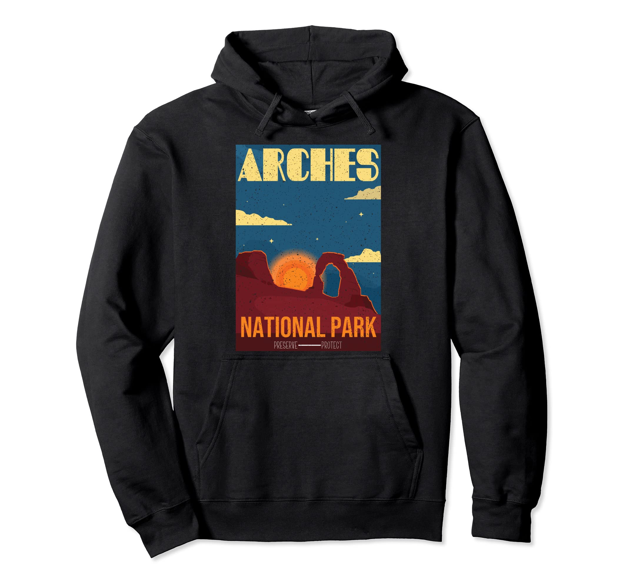 Arches National Park Sunset Nature Hoodie - Unique Graphic Men Women - T-Shirt, Sweatshirt, Hoodie