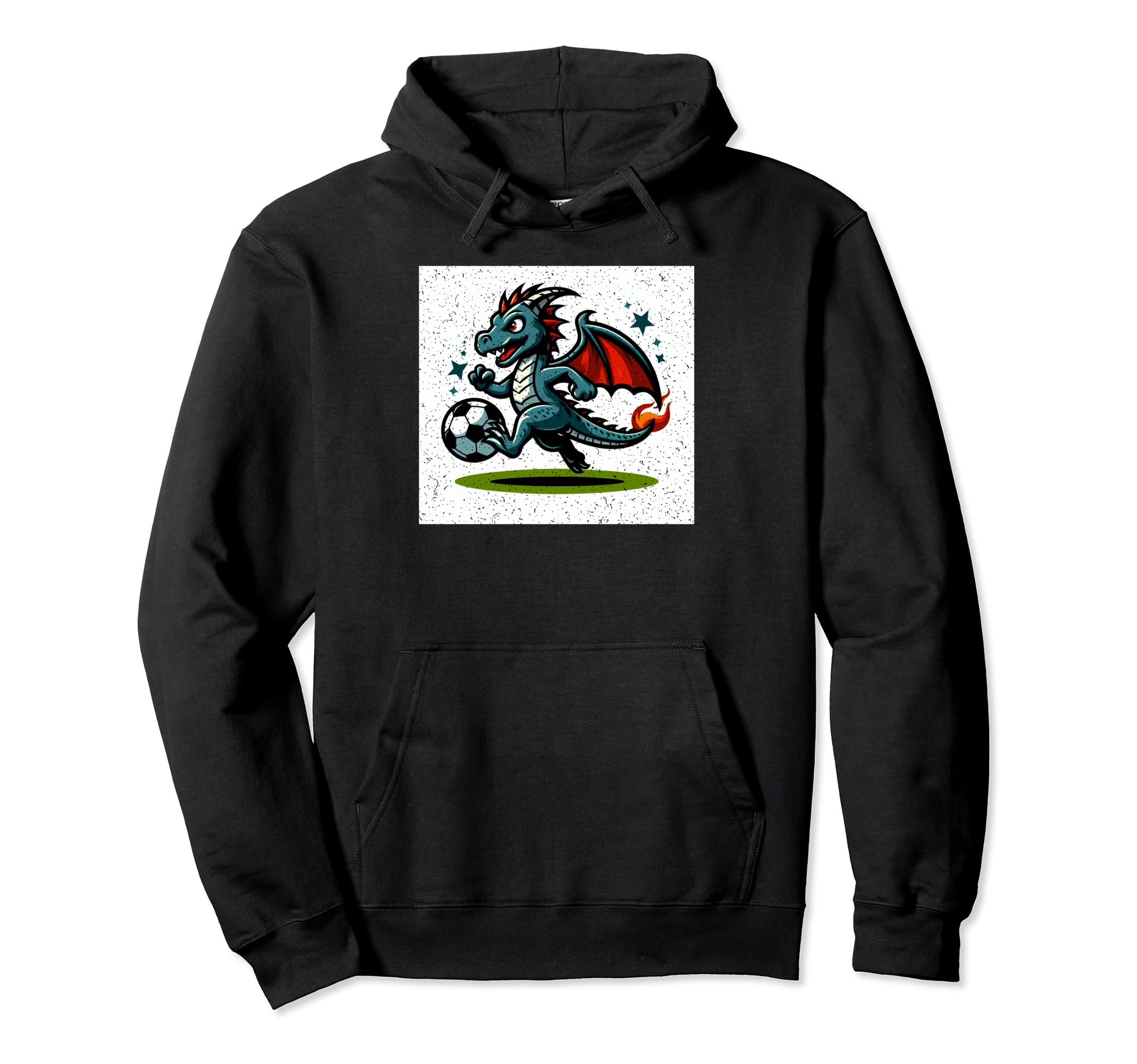 Dragon Loves Soccer Hoodie - Casual Everyday Wear Men Women - T-Shirt, Sweatshirt, Hoodie