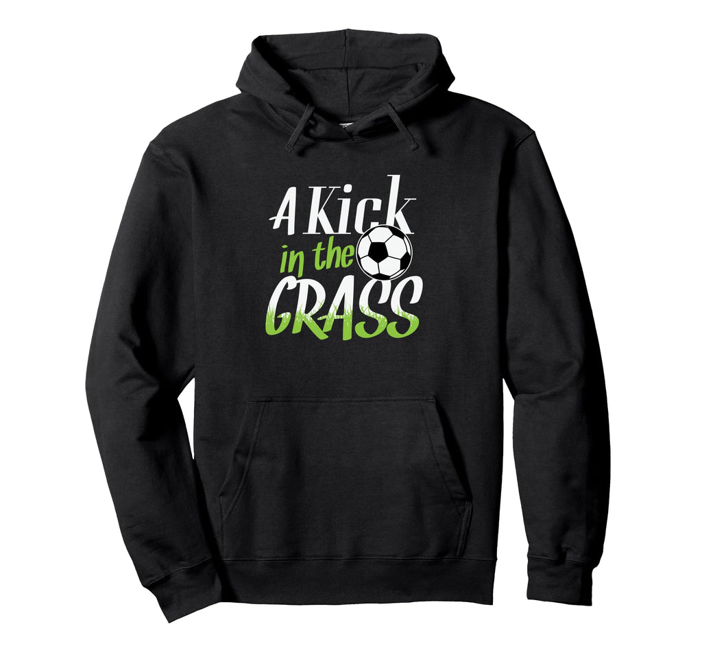 Soccer Goal Kick Kick Grass Hoodie - Minimalist Print Men Women - T-Shirt, Sweatshirt, Hoodie